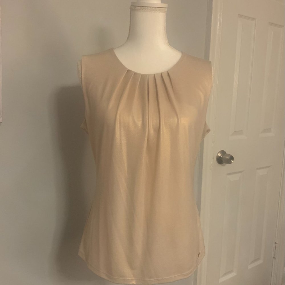 Calvin Klein Metallic Champagne Top